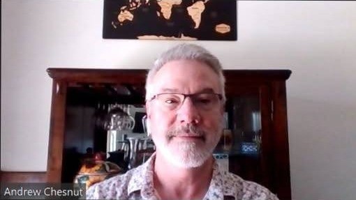 Dr. R. Andrew Chesnut in his supplied webcam portrait.
